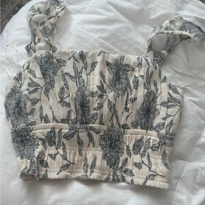 A&F Floral Linen Print Women's Top